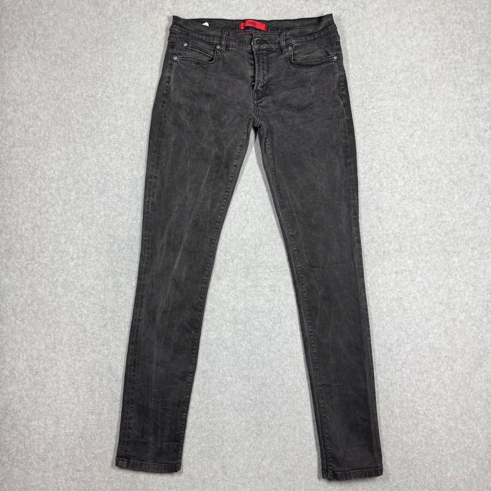 Hugo Boss Red Label Gemini Womens Skinny Jeans 27x34 Charcoal Gray Low Rise - Picture 2 of 11